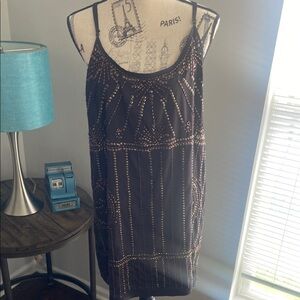 Free People large blackwith gold sequins dress